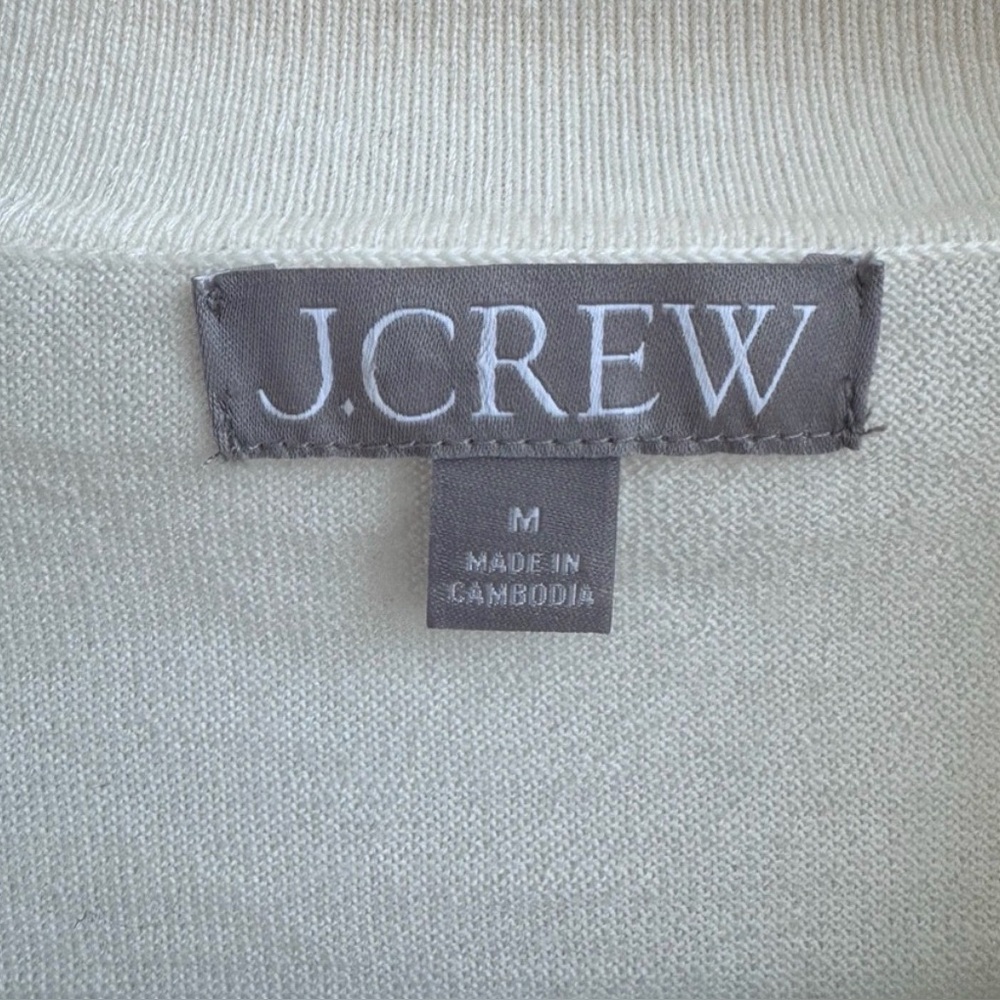 J.Crew Cream Short Sleeve Polo Sweater - Picture 3 of 4